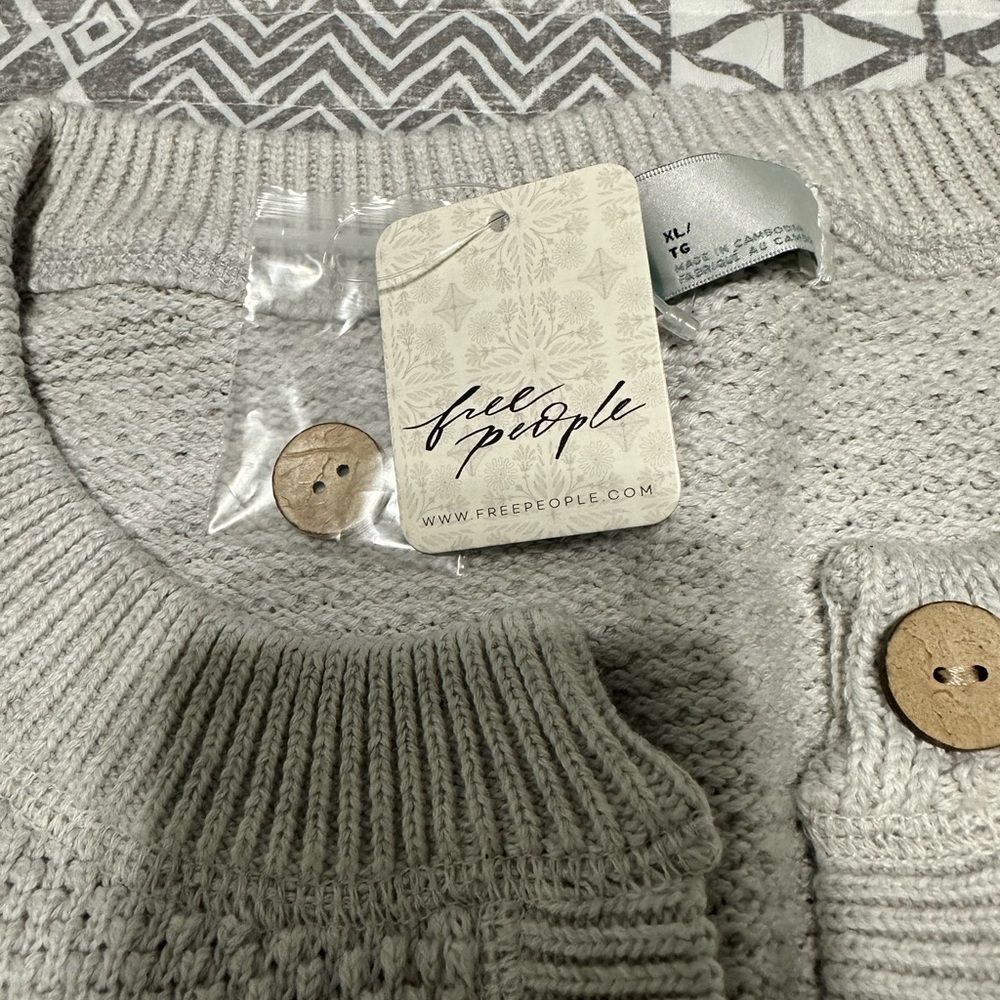 Free People Ivory Waffle Knit Hailee Beach Set - Picture 3 of 6